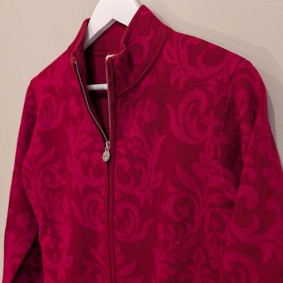 Neve Designs 100% Wool Paisley Full Zip Sweater Winter Layer SKi Gear - Size S - Picture 4 of 10